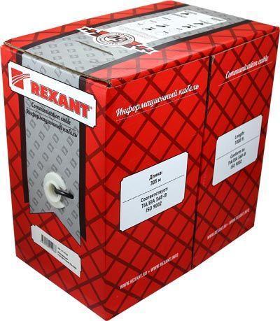 Кабель витая пара F/UTP 2х2х24AWG кат.5e solid CU PVC сер. 305м (м) Rexant 01-0122