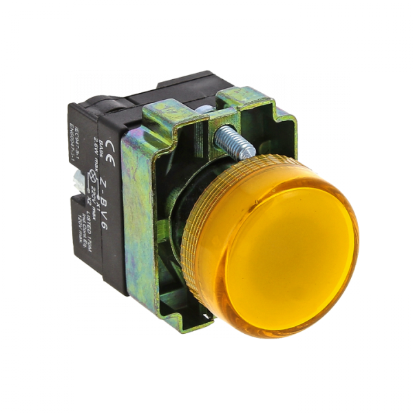 Лампа сигнальная BV65 желтая EKF