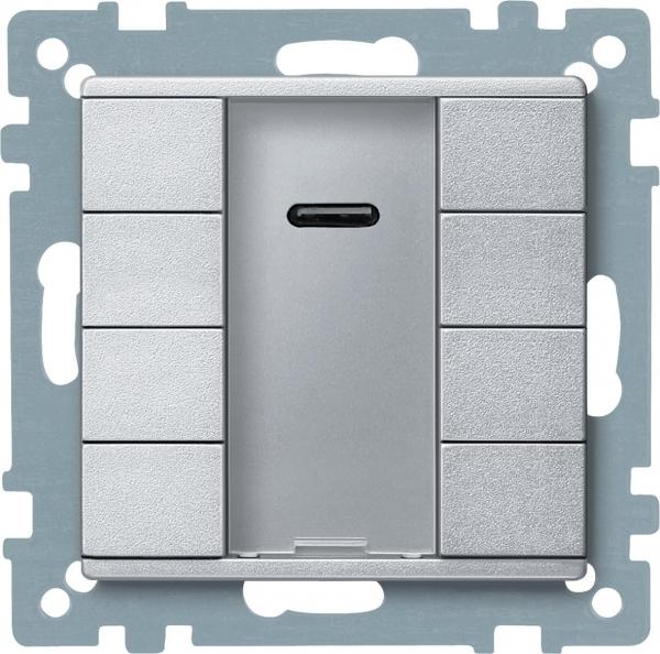 Schneider Electric Merten  Алюминий  Выключатель 4-кнопочный PLUS с ИК-прм. SM MTN627960