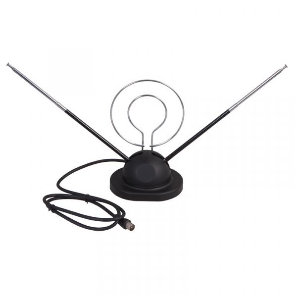 Антенна комнатная REXANT телескопическая на подставке с кольцом VHF, UHF,  47-860 MHz RX-105 34-0105 34-0105