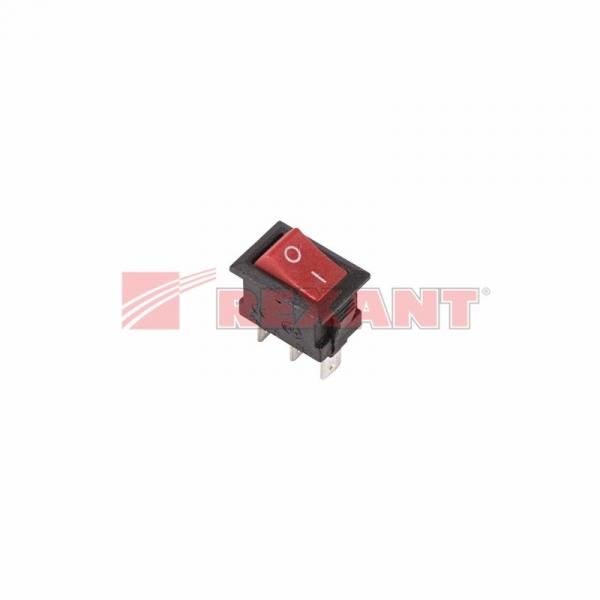 Выключатель клавишный 250V 3А (3с) ON-ON красный  Micro  (RWB-102)  REXANT 36-2031