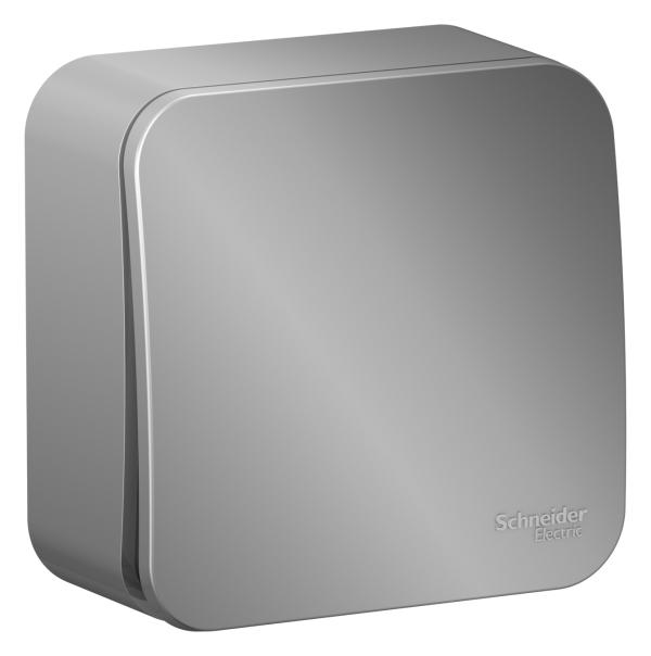 Schneider Electric  BLANCA  Алюминий  Выключатель 1-клавишный (cхема.1) изолирующая пластина 10А, 250B, открытая установка BLNVA101013