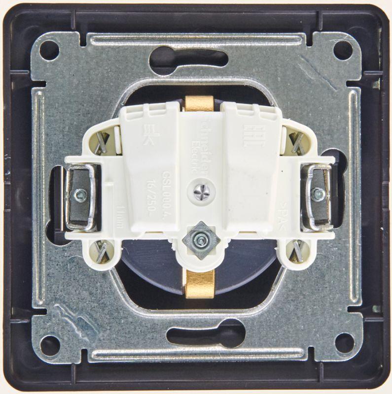 Розетка 1-м СП 1мод. Glossa 16А IP20 с заземл. в сборе шоколад SchE GSL000842