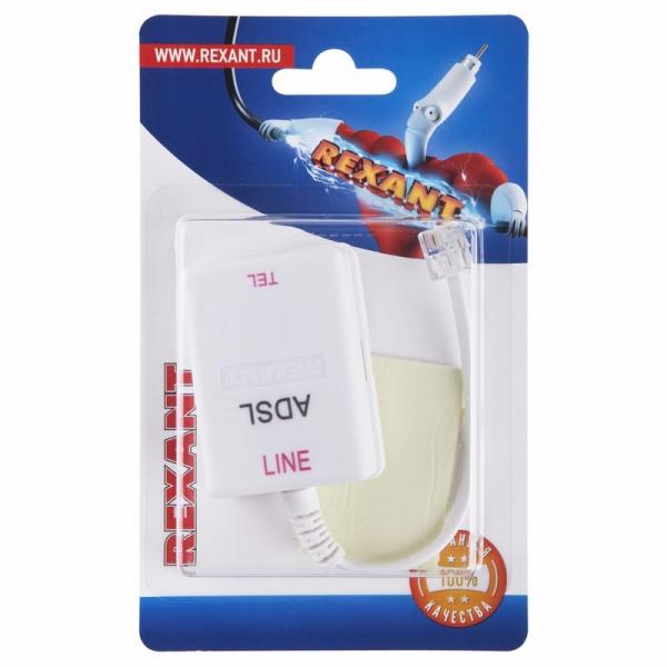 Телефонная розетка на стену, ADSL сплиттер, 6Р-4С (RJ-11)  REXANT 06-0103-B