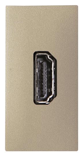ABB  Zenit  Шампань Разъём механизм HDMI, тип А, с безвинтовым подкл-ем проводов (20п), 1-модуль  /2CLA21 2CLA215560N1901
