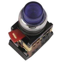 Арматура светосигнальная IEK ABLFS-22 (синяя) неон кнопка плоская 1з+1р 230В