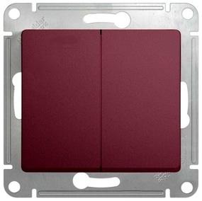 Schneider Electric Glossa Баклажановый Переключатель 2-клавишный схема6, 10AX, механизм IP20 скрытая установка GSL001165