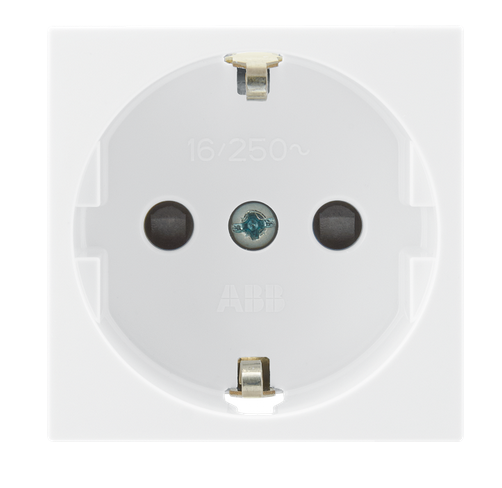 Механизм розетки 45х45 ABB Variant+ с заземлением и защитными шторками для монтажа в установочную коробку красный рубин