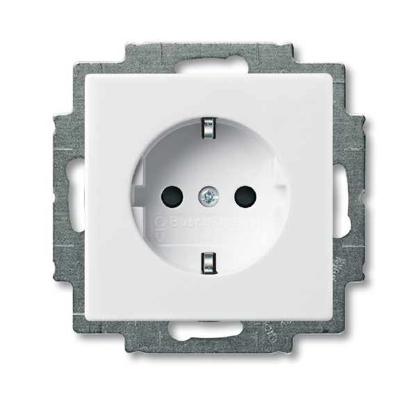 ABB  Basic55  Альпийский Белый Розетка Schuko с защитными шторками 2013-0-5278/2CKA002013A5278/