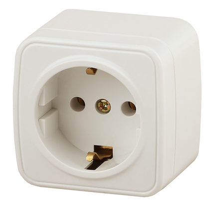 ЭРА Intro  Polo  Слоновая Кость  Розетка 2P+E Schuko, 16A-250В, открытая установка Б0036127