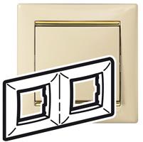 Legrand Valena  Слоновая Кость/Золото Рамка штрих 2-местная универсальная /774152