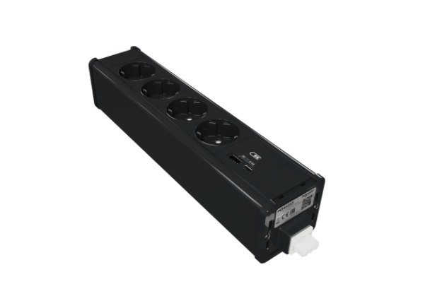INS44233 Unica System+ Блок 4хРозетка (2К+З) и 2хUSB типа A/C АНТРАЦИТ