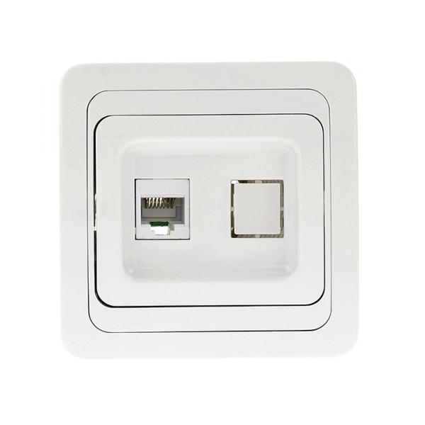 "Лондон" Розетка RJ-45 1-местная белая EKF