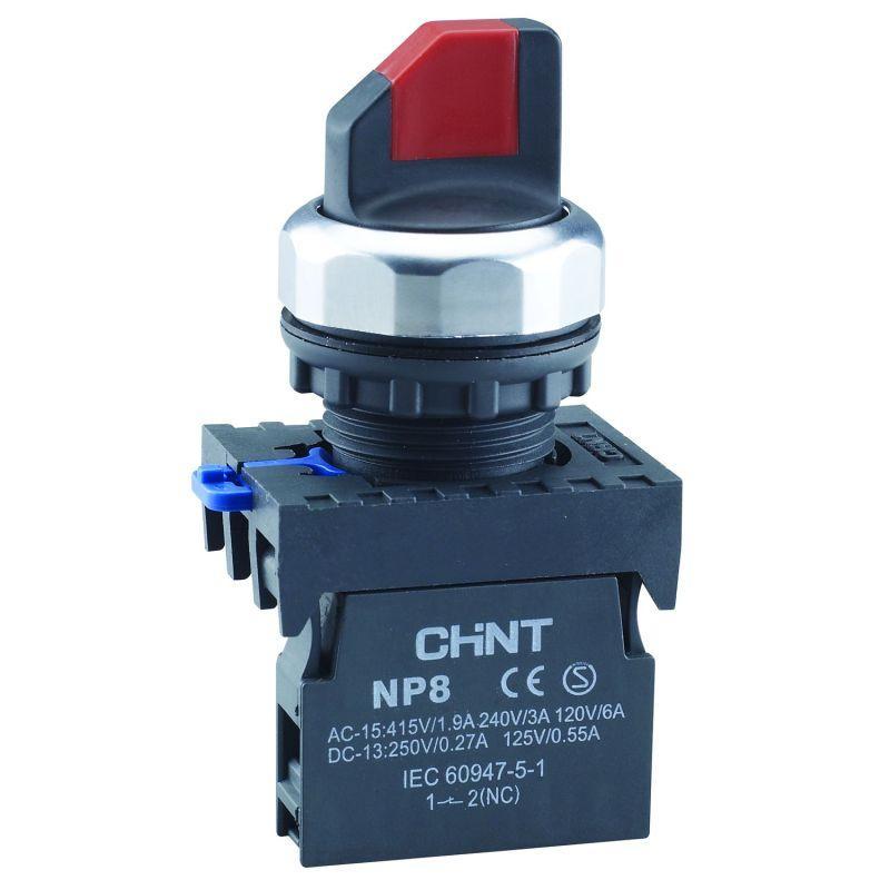 Переключатель с фиксацией NP8-10X/21 без подсветки 1НО черн. IP65 (R) CHINT 578661