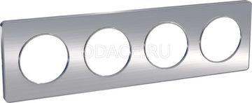 Schneider Electric ODACE Полированный Алюминий Рамка 4-местная S53P808J