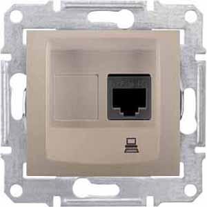 Schneider Electric Sedna Титан Розетка механизм компьютерная 1-местная RJ45 категория 5e, экранированная STP с пружинными зажимами IP20 скрытая установка SDN4500168
