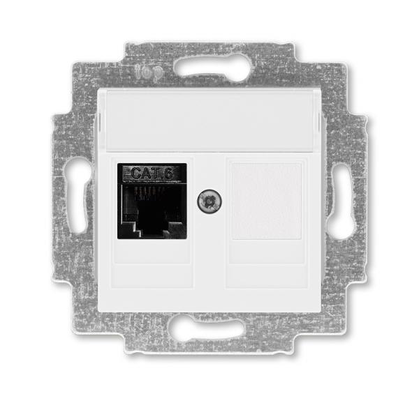 ABB  Levit   Белый Розетка компьютерная RJ45 категория 6+заглушка, 2CHH296117A6003