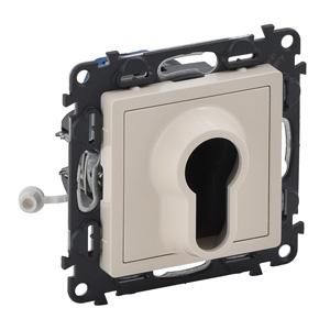 Legrand  Valena  LIFE  Слоновая Кость Выключатель с ключом, 2 полюсный 10А 230В. с лицевой панелью 752225