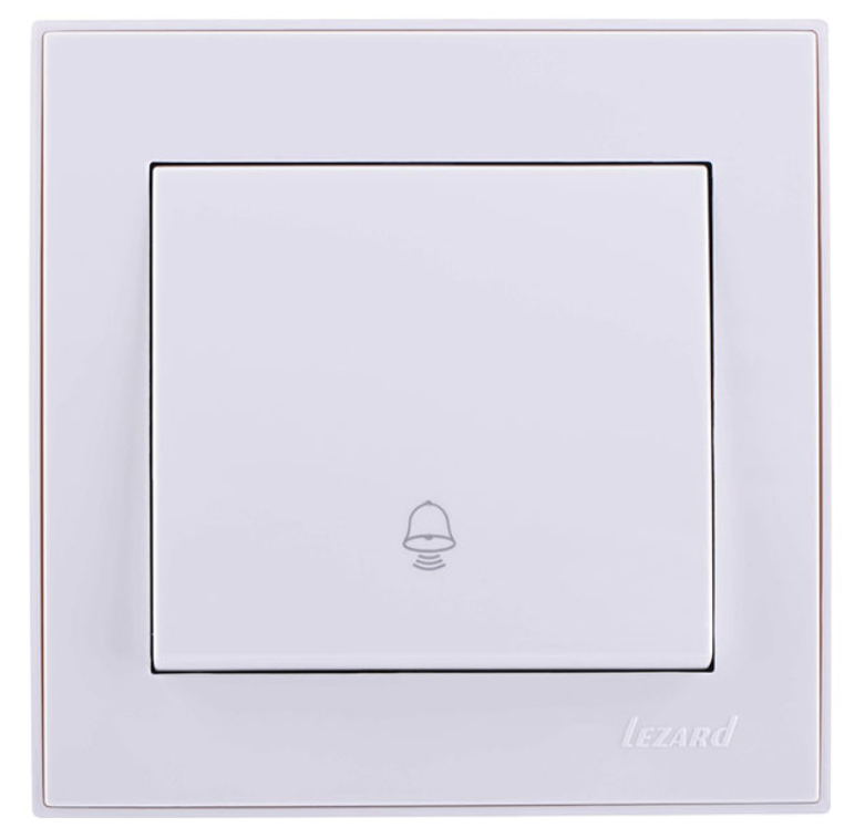 Lezard  Rain  Белый Кнопка звонка Механизм СП 703-0288-103