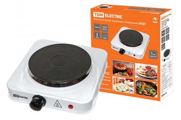 Электроплитка одноконфорочная TDM ЭПД1 230 В, 1 кВт, диск