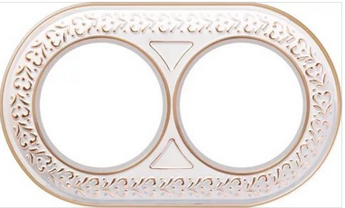 Рамка на 2 поста (белое золото)  Werkel Antik Runda WL70-frame-02/ a037899