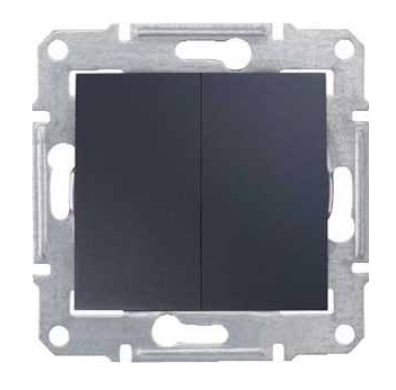 Schneider Electric Sedna Графит Выключатель механизм 2-клавишный 10А IP20 скрытая установка SDN0300170