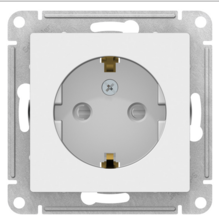 Schneider Electric AtlasDesign  Белый  Розетка с заземляющими контактами со шторками 16А, механизм ATN000145