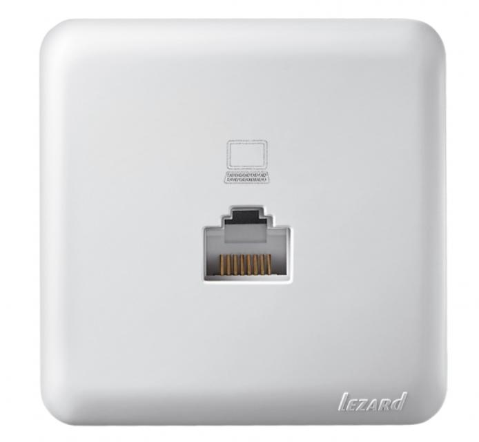 Lezard VIOLA Белый  Розетка компьютерная открытая установка 751-0200-139