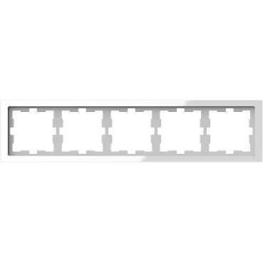 Schneider Electric  MERTEN  D-Life  Белый Кристалл   Рамка 5-местная MTN4050-6520