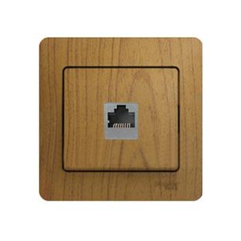 Schneider Electric Glossa Дерево Дуб Розетка компьютерная RJ45 категория 5E, механизм IP20 скрытая установка GSL000581K