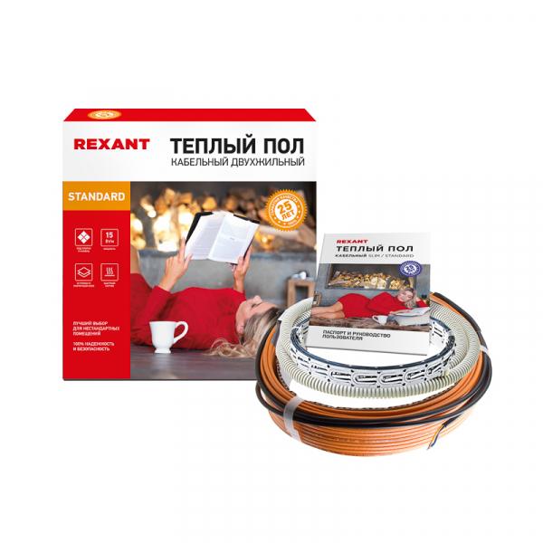 Теплый пол RND -50-750 (750Вт/50м/ S обогрева, м2: 4,7-6,3) (двухжильный) REXANT 51-0516-3