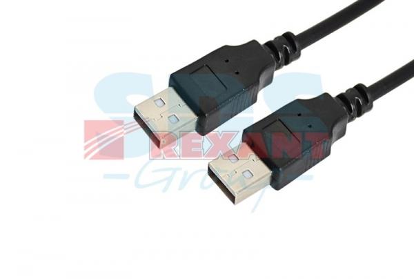Шнур  USB-A (male) - USB-A (male)  1.8M  черный  REXANT 18-1144-1