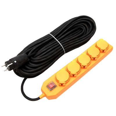 Удлинитель-шнур 5х20м с заземл. 16А IP44 У10-026 КГ 3х1.5 с выкл. с индик. розетки с защ. крышкой UNIVersal 9634139