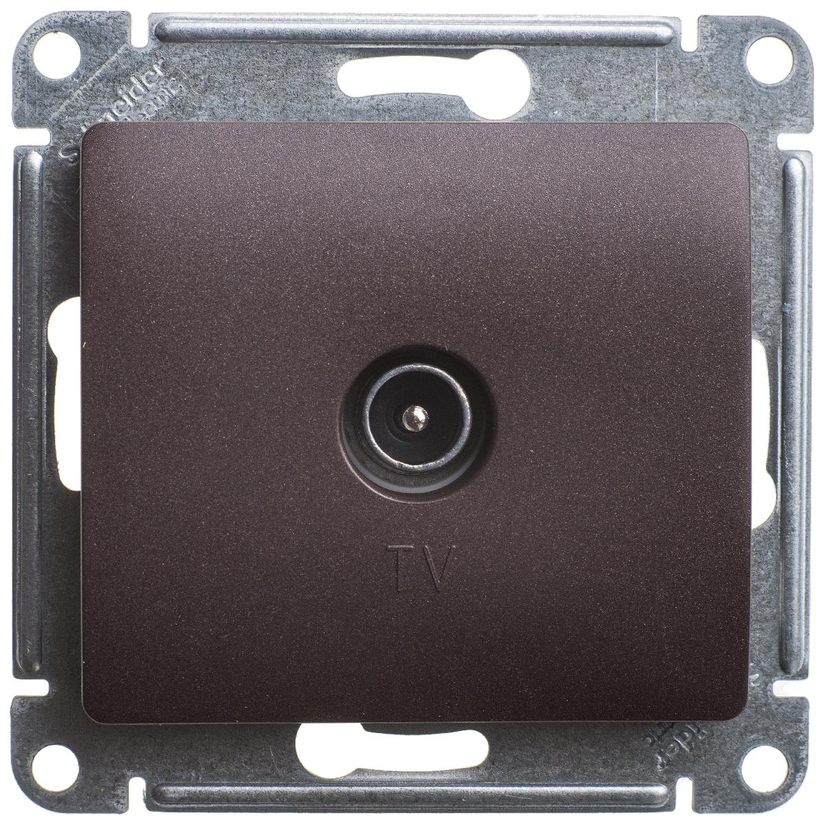 Schneider Electric Glossa Шоколад Розетка ТВ 1-местная 1DB, механизм IP20 скрытая установка GSL000891