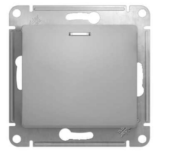 Schneider Electric Glossa Алюминий Выключатель 1-клавишный с подсветкой, схема 1а, механизм IP20 скрытая установка GSL000313