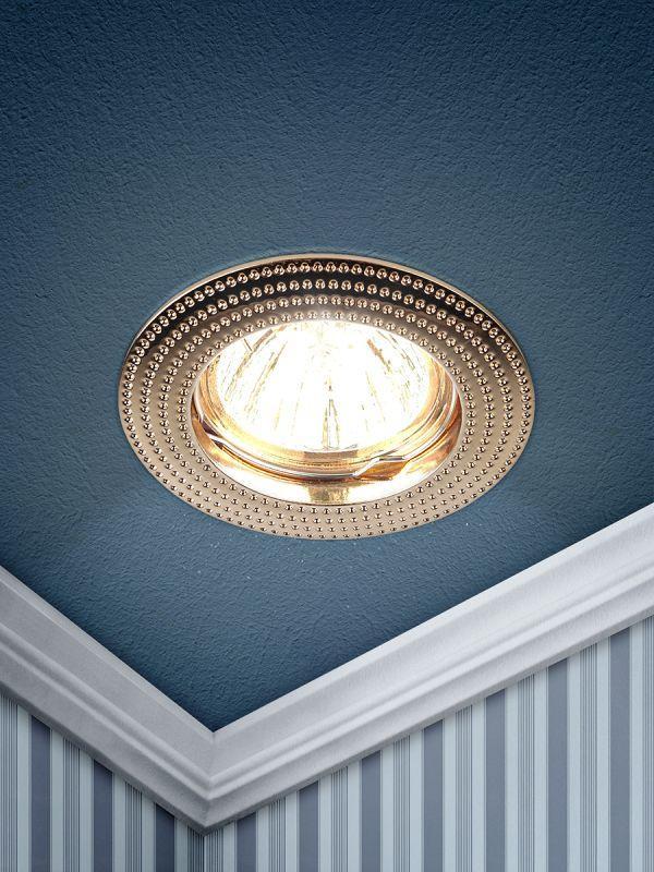 Светильник KL55 GD 50Вт MR16 12В/220В точечный литой зол. ЭРА Б0017100