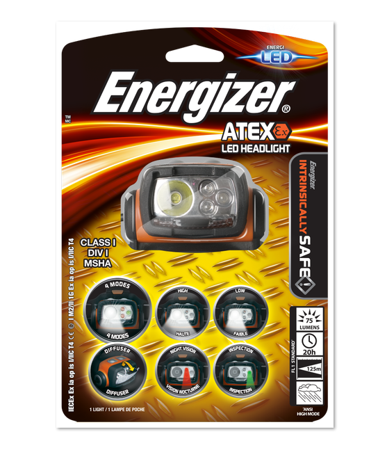 Фонарь светодиодный налобный ENERGIZER  ATEX HL 3xAA для работы в тяжелых условиях