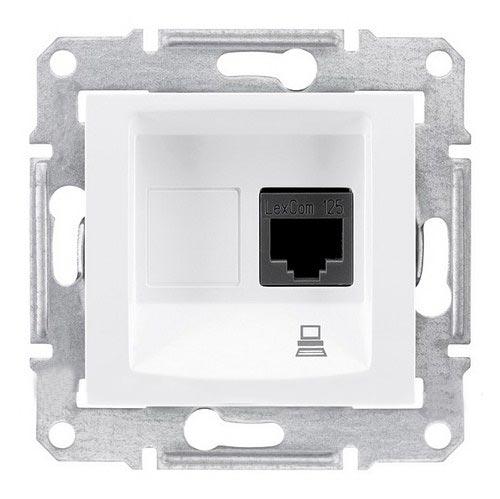 Schneider Electric Sedna  Белый Розетка механизм компьютерная 1-местная RJ45 категория 5e, неэкранированная UTP с пружинными зажимами IP20 скрытая установка SDN4300121