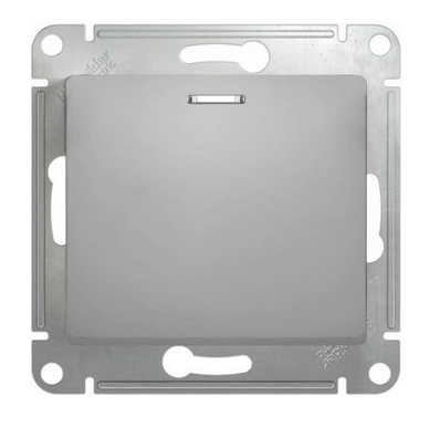 Schneider Electric Glossa Платина Выключатель 1-клавишный с подсветкой,схема 1а, 10AX, механизм IP20 скрытая установка GSL001213