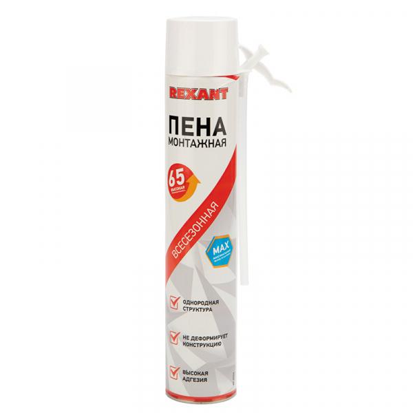 Пена монтажная всесезонная с трубочкой 65л REXANT max 89-0904 89-0904