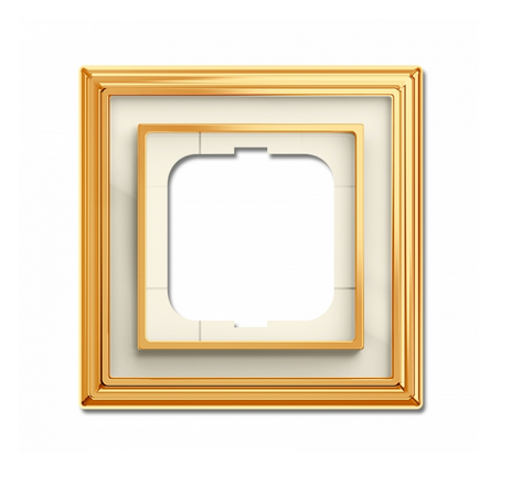 ABB Династия Латунь полированная, белое стекло Рамка 1-постовая