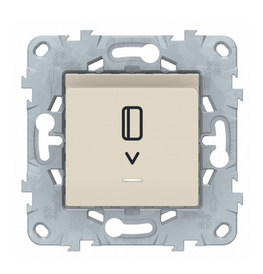 Schneider Electric Unica NEW Бежевый Выключатель карточный, с подсветкой 10 А, NU528344