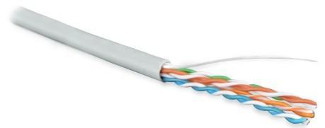 Кабель витая пара U/UTP кат.5e 4х2х24AWG solid LSZH нг(А)-HF UUTP4-C5E-S24-IN-LSZH-GY-305 сер. 305м (м) Hyperline 42045