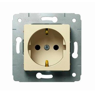 Legrand  Cariva  Слоновая Кость Розетка механизм 2К+З немецкий стандарт с защитными шторками скрытая установка IP20 /773721