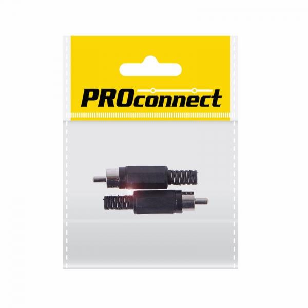 Разъём аудио, RCA пайка, черный, (2шт.) (пакет)  PROconnect 14-0404-8