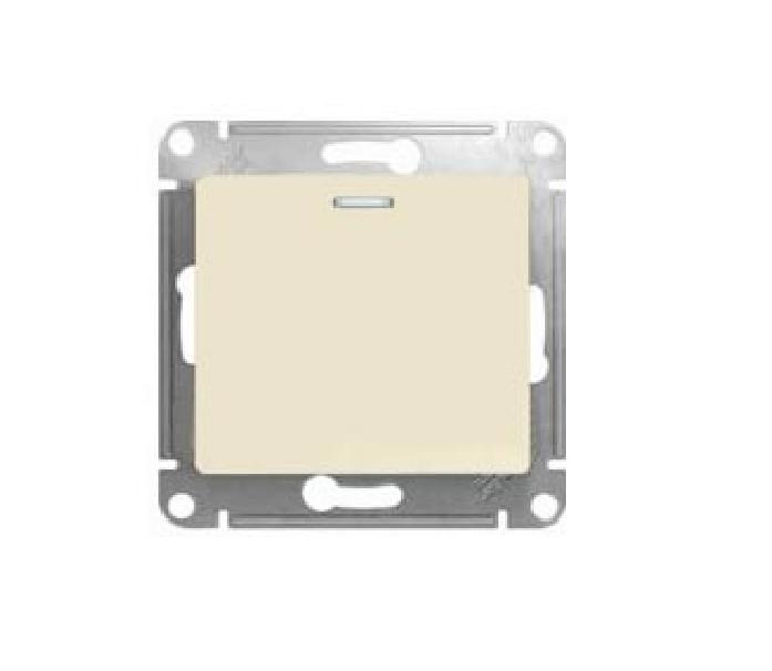 Schneider Electric Glossa  Бежевый Выключатель 1-клавишный с подсветкой, схема 1а, механизм IP20 скрытая установка GSL000213