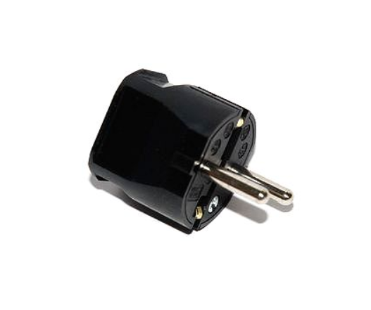 ABL Вилка термопласт 16A, 2P+E, 250V, (черный), ABL 1116100
