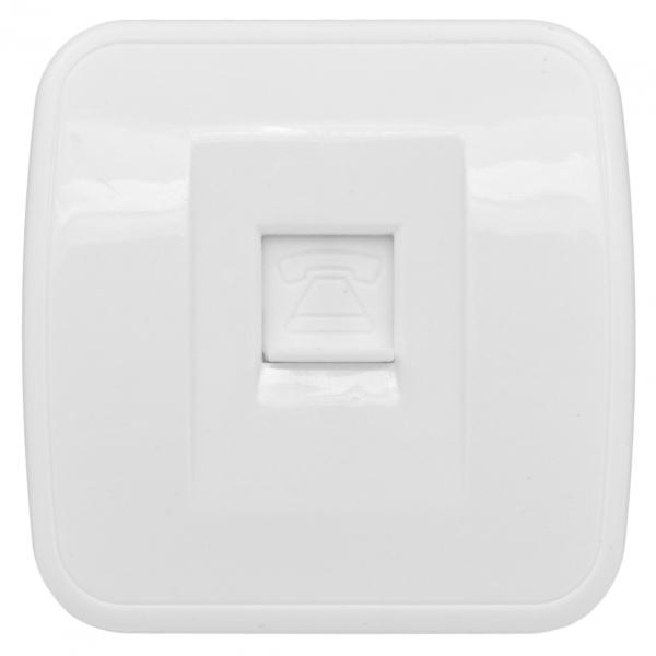 EKF  Минск  Белый Розетка телефонная 1-местная открытая установка EGT01-034-10