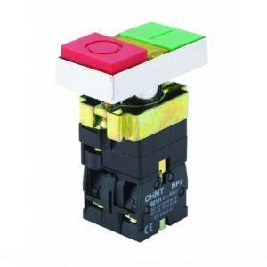 Кнопка двойная NP2-BW8465 1НО+1НЗ AC 230В(LED) IP40 CHINT 573829