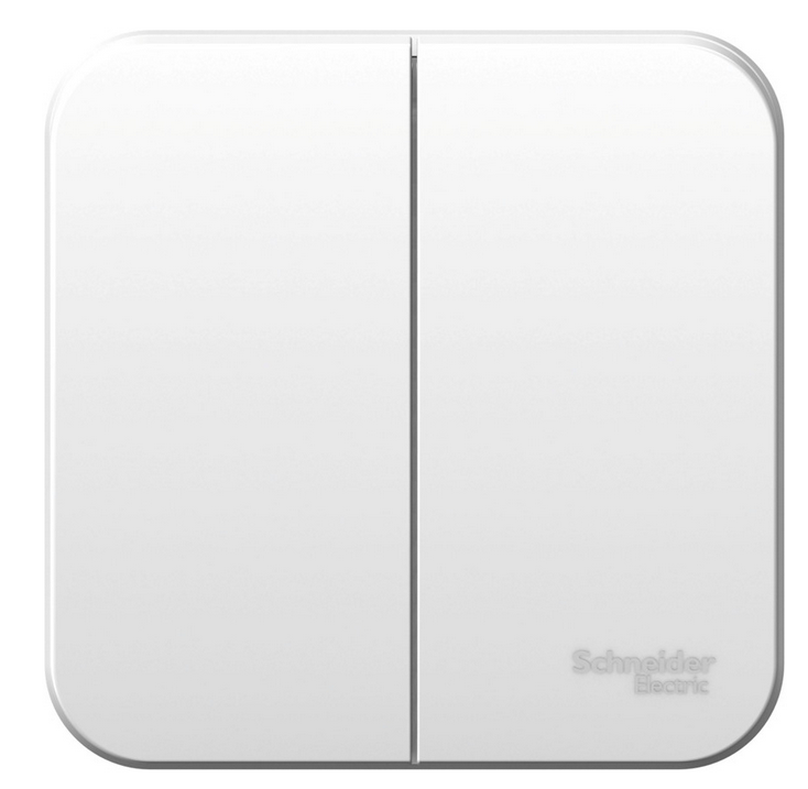 Schneider Electric  BLANCA  Белый  Выключатель 2-клавишный (cхема.5) изолирующая пластина, 10А, 250B, IP20  открытая установка BLNVA105011